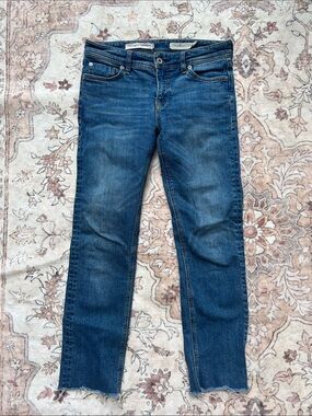 Pilcro Straight-Leg Jeans in Medium Blue Wash